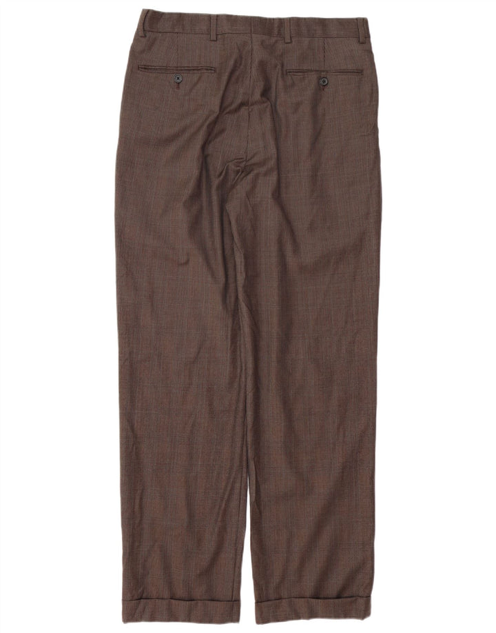 BROOKS BROTHERS Pantalon de costume Madison pour homme W33 L31 en laine à carreaux marron