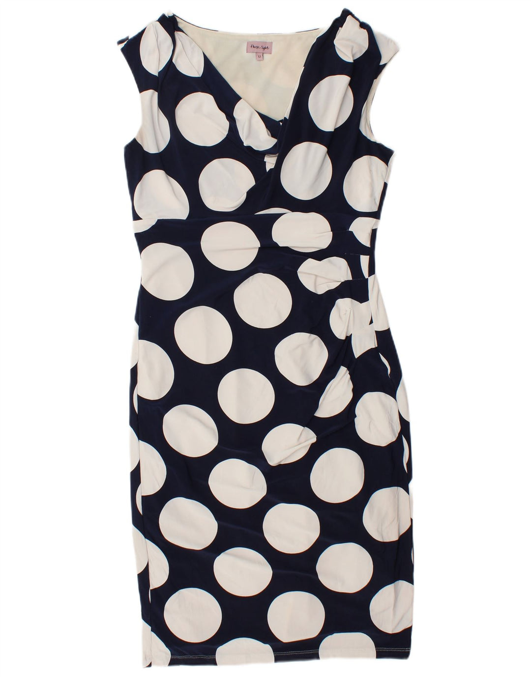 Phase Eight Robe moulante pour femme UK 42 Medium Bleu marine à pois