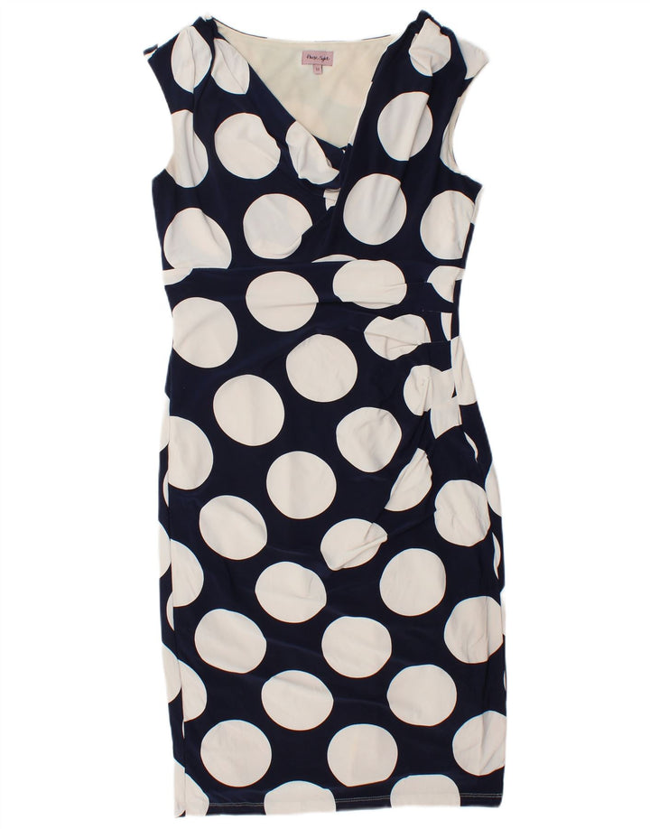 Phase Eight Robe moulante pour femme UK 42 Medium Bleu marine à pois