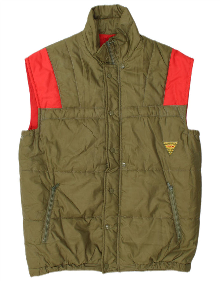 Carrera Gilet rembourré pour homme UK 40 Large Kaki Colourblock Polyester
