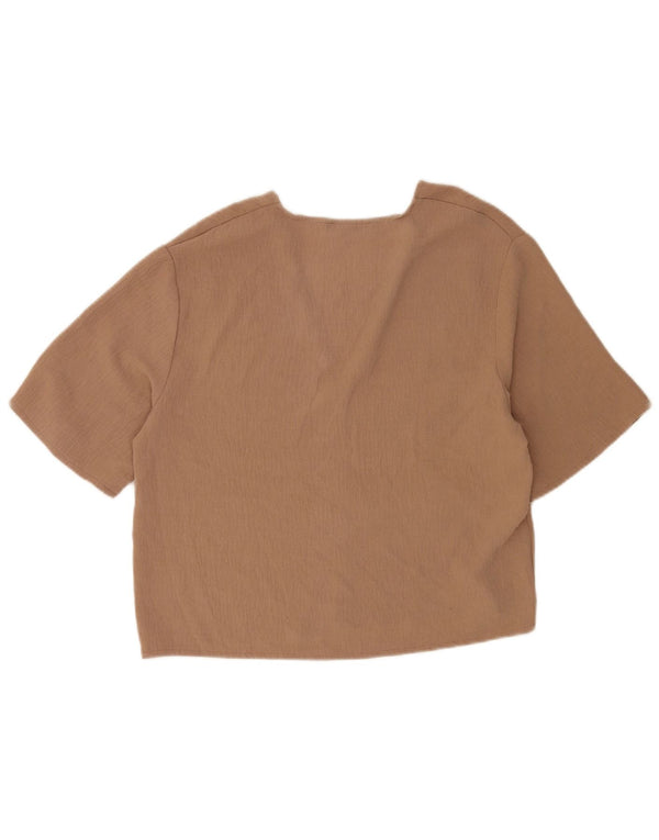 Zara Chemisier à manches 1/2 pour femme UK 10 Small Marron