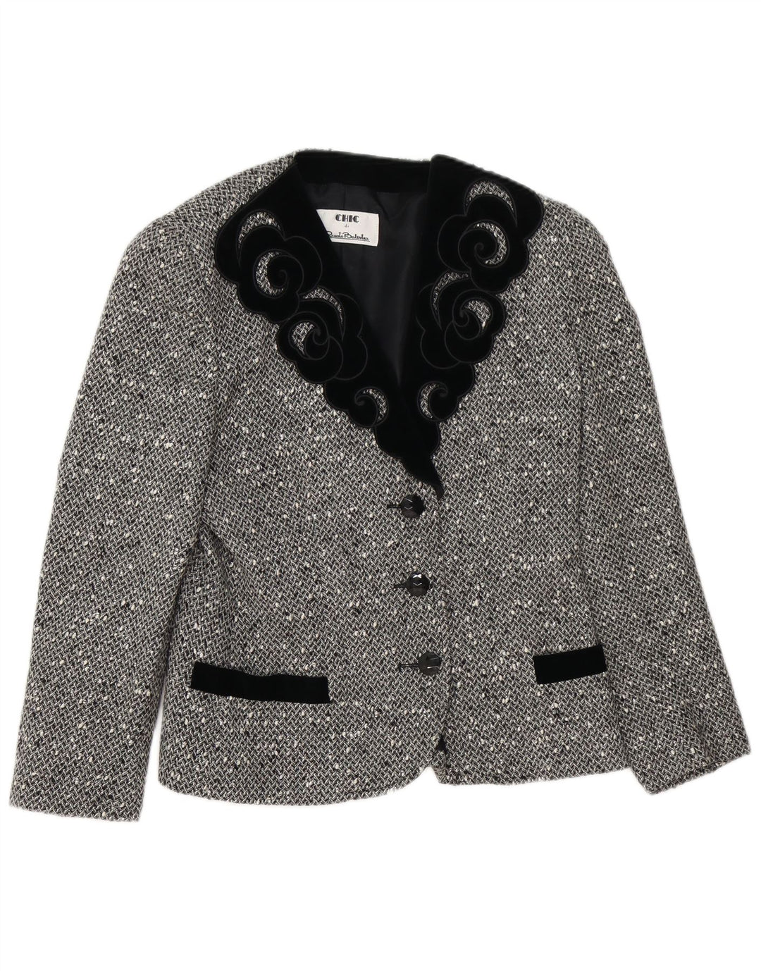 Chic Ensemble Jupe 2 Pièces 3 Boutons Pour Femme IT 42 Moyen W28 Gris Moucheté