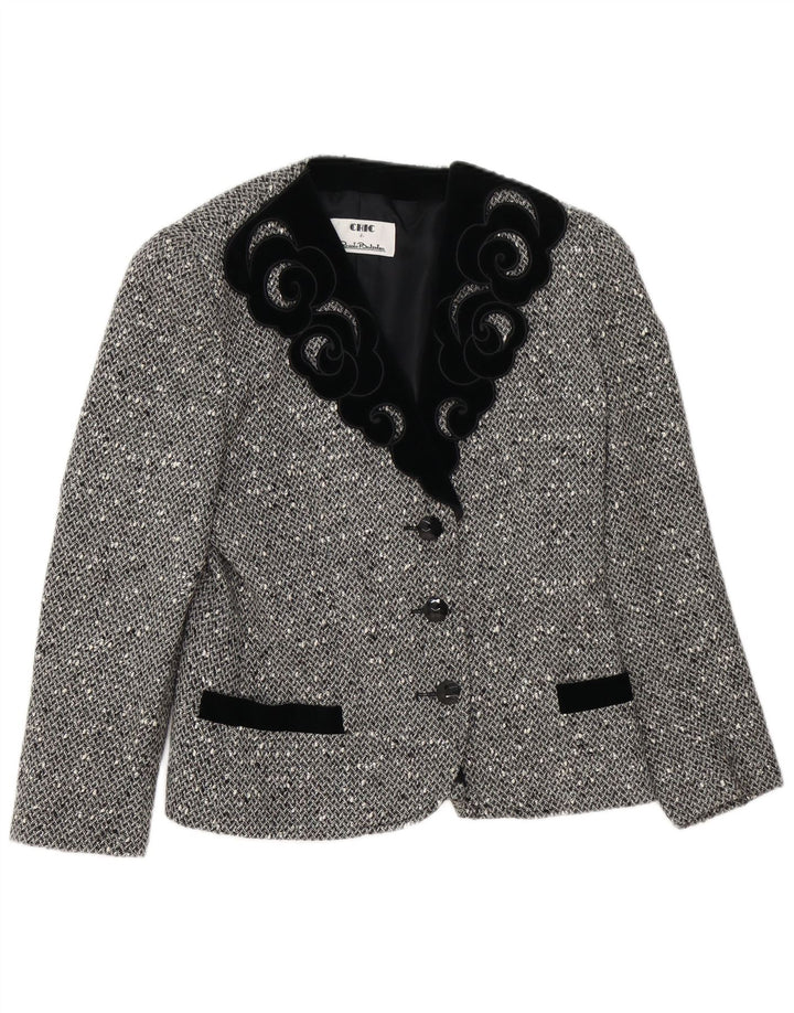 Chic Ensemble Jupe 2 Pièces 3 Boutons Pour Femme IT 42 Moyen W28 Gris Moucheté