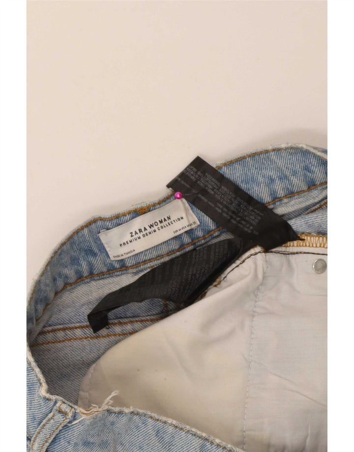 Zara Femme Mini Jupe En Jean En Détresse Moyen W28 Bleu Coton