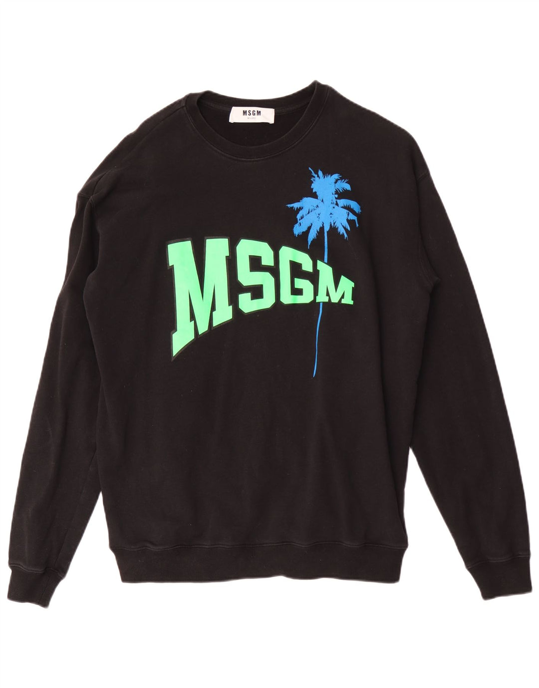 MSGM Homme Milano Graphic Sweatshirt Jumper Large Noir Coton