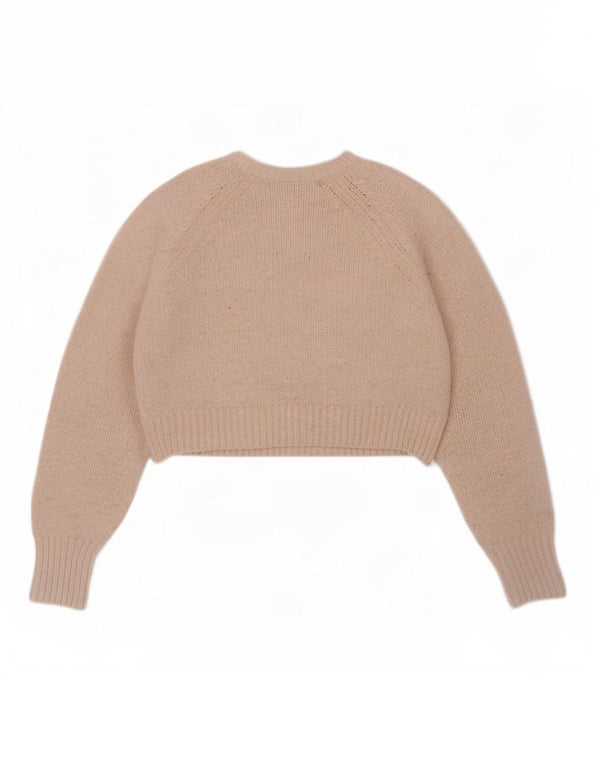Hollister Pull court surdimensionné à col bateau pour femme UK 6 XS Blanc cassé