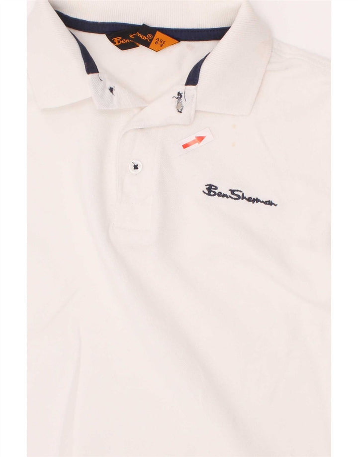 Ben Sherman Polo Garçon 8-9 ans Blanc Coton