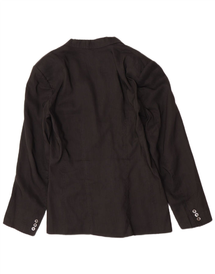 Penny Black Veste blazer à 3 boutons pour femme UK 12 Lin noir moyen