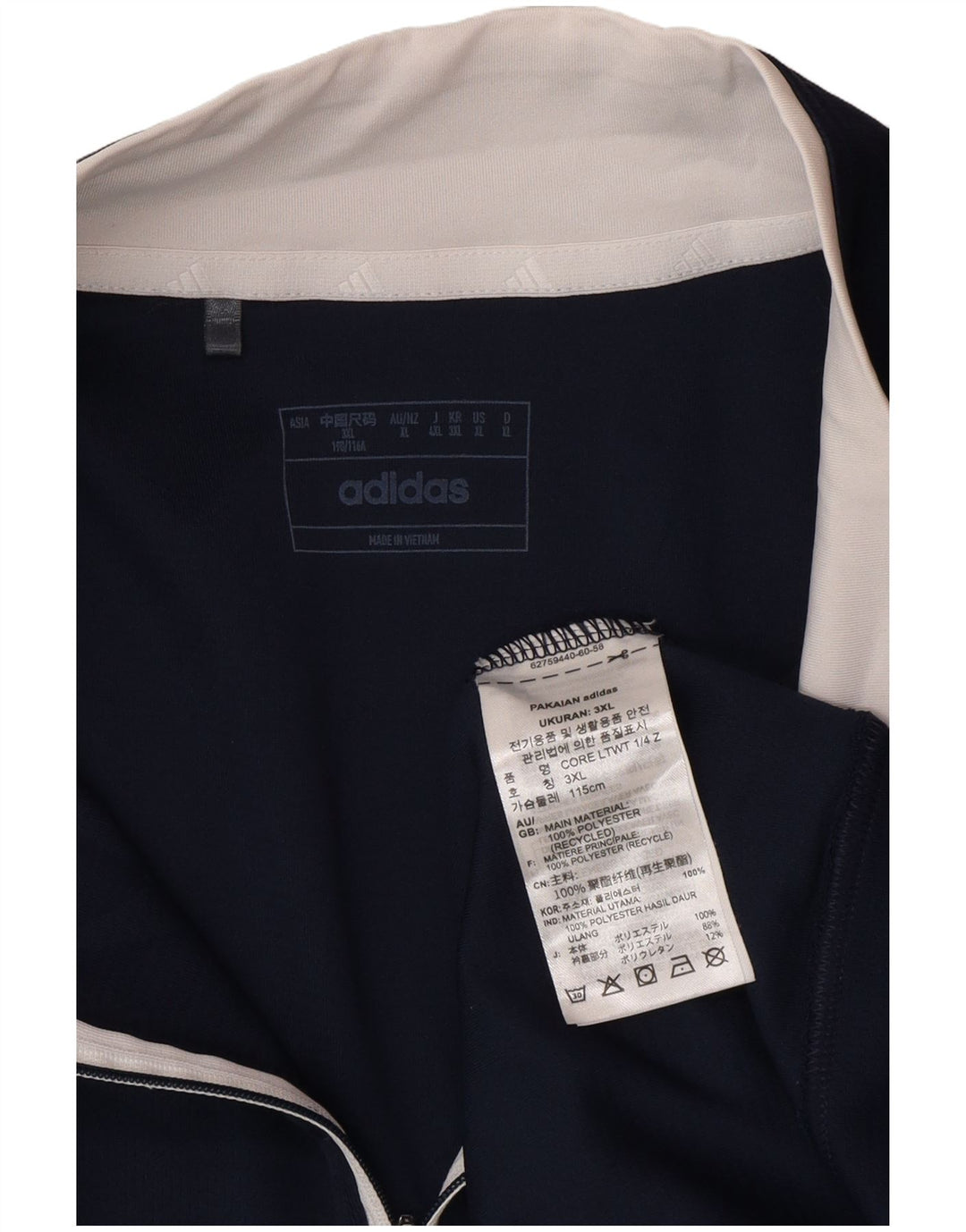 Adidas Sweat-shirt à col zippé pour homme XL Bleu marine Polyester