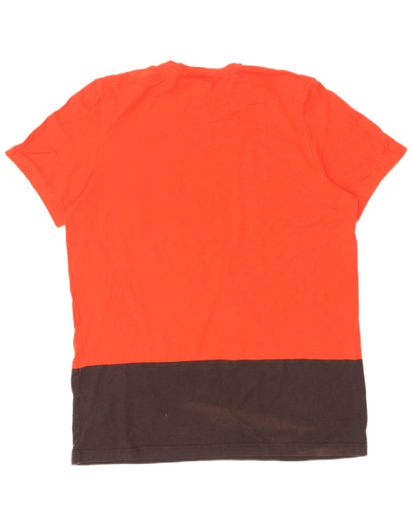 Adidas Mens Graphic T-Shirt Top XL Rouge Colourblock Coton