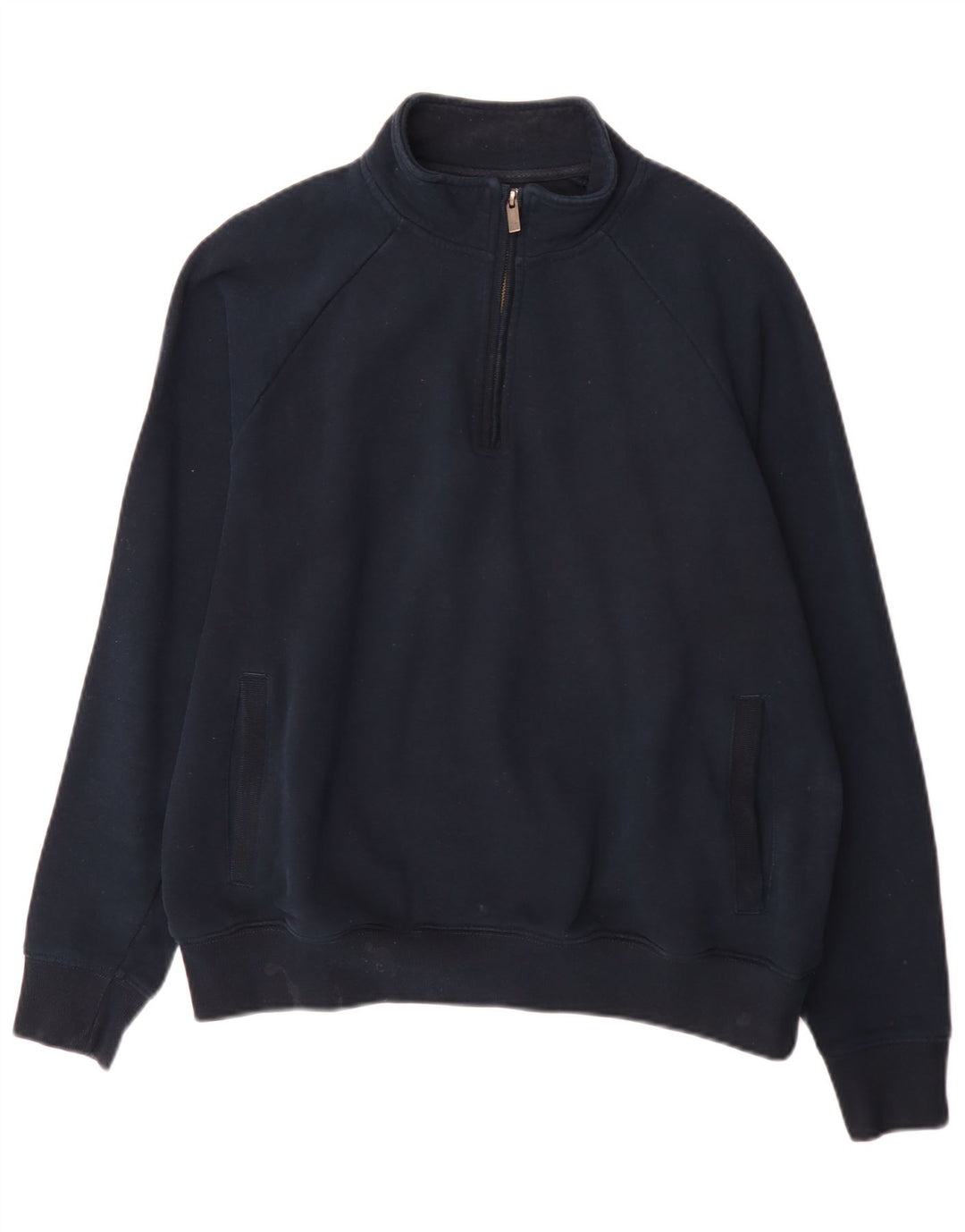 Marks & Spencer Sweat-shirt 1/4 zippé coupe classique pour homme Bleu marine moyen