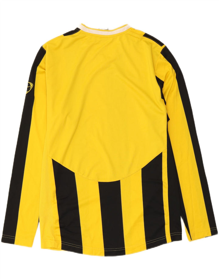 Nike Homme Haut à manches longues UK 39/41 Polyester rayé jaune moyen