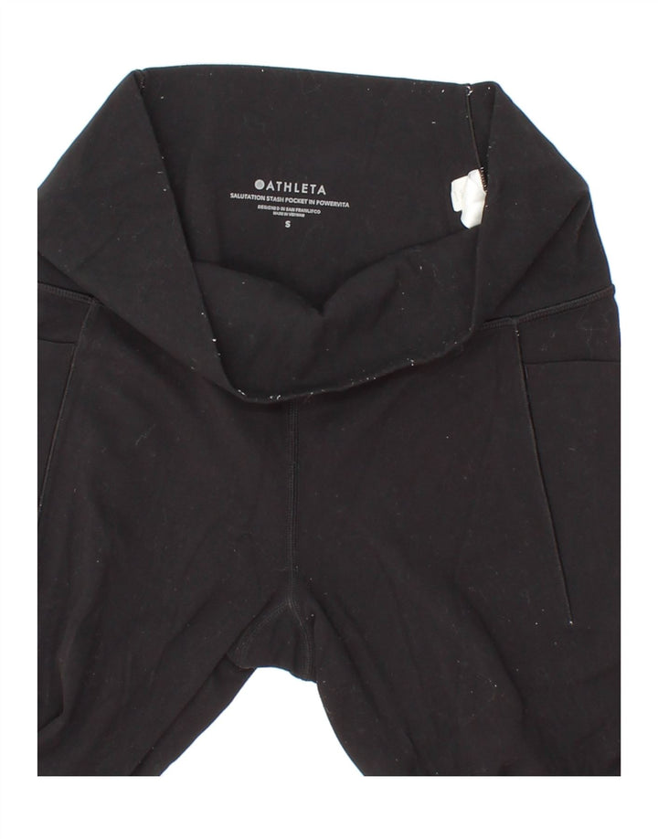 ATHLETA Womens Capri Leggings UK 10 Small Black Nylon Vintage Athleta and Second-Hand Athleta from Messina Hembry 