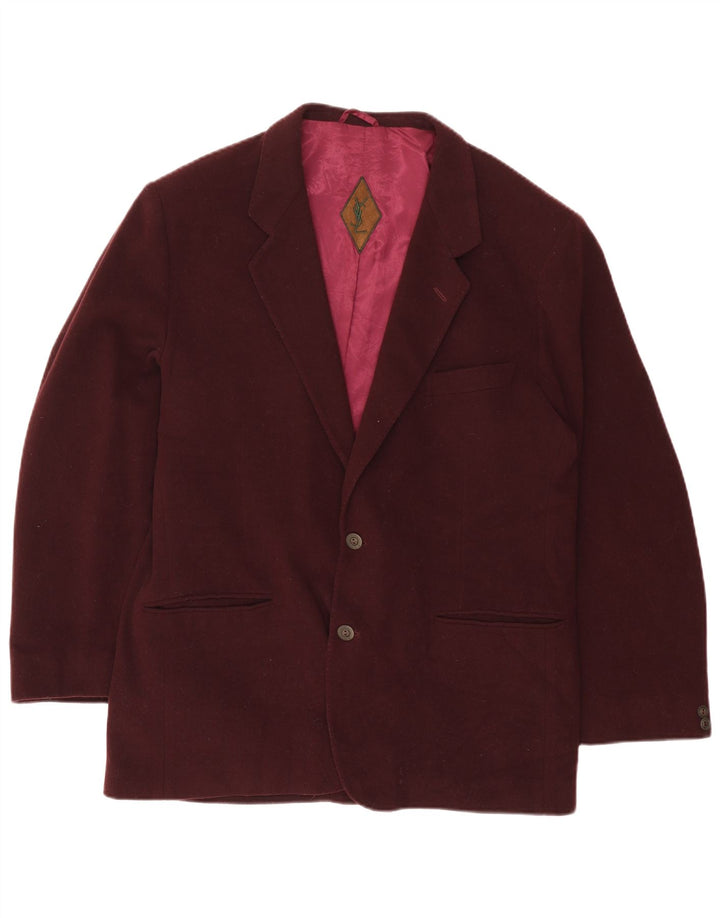 Yves Saint Laurent Veste blazer à 2 boutons pour homme IT 54 2XL Laine bordeaux