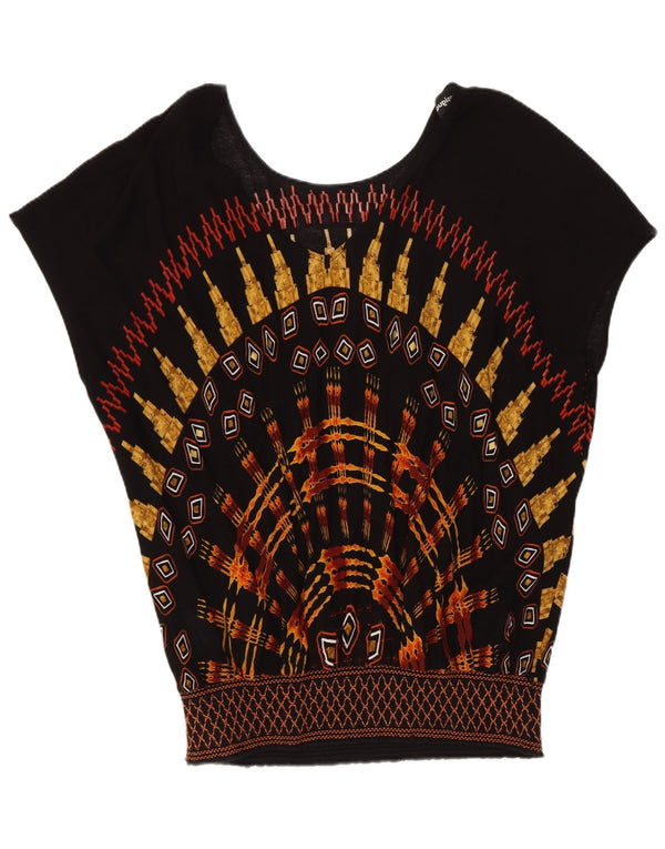 Desigual Chemisier Top UK 16 Large Noir Géométrique Femme