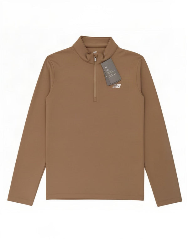 New Balance Haut de survêtement slim à col zippé pour garçon 14-15 ans Beige