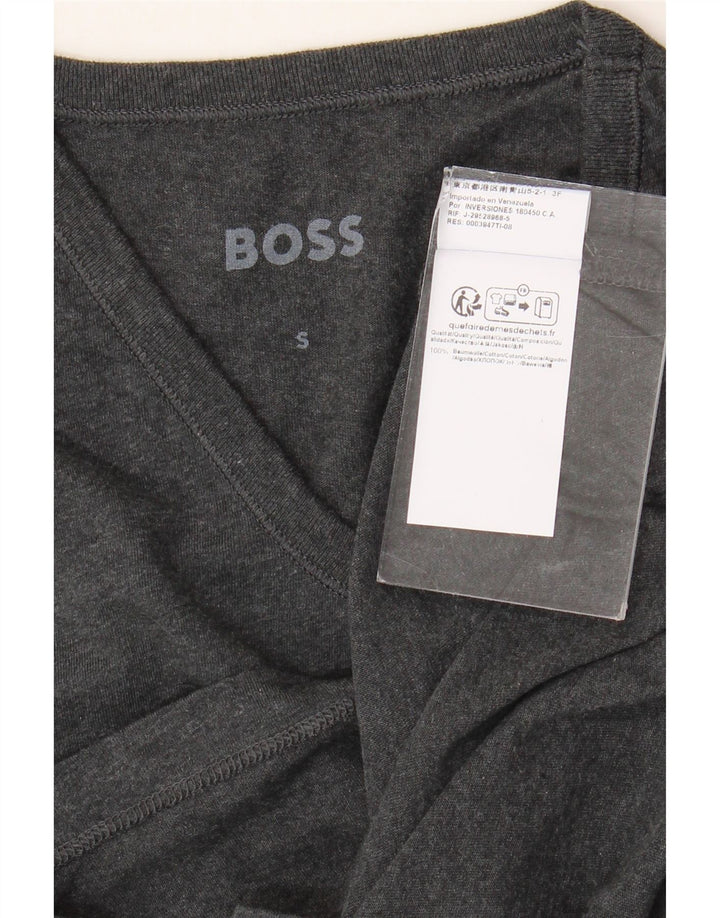 Hugo Boss Homme T-Shirt Top Petit Gris Coton