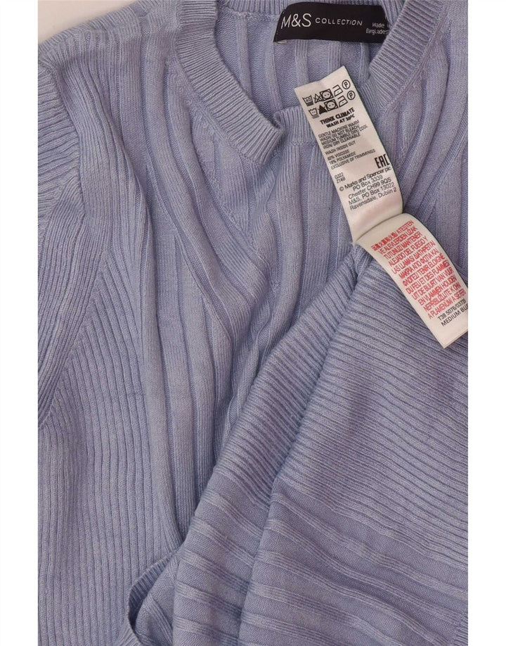 Marks & Spencer Pull à col rond pour femme UK 12 Bleu moyen