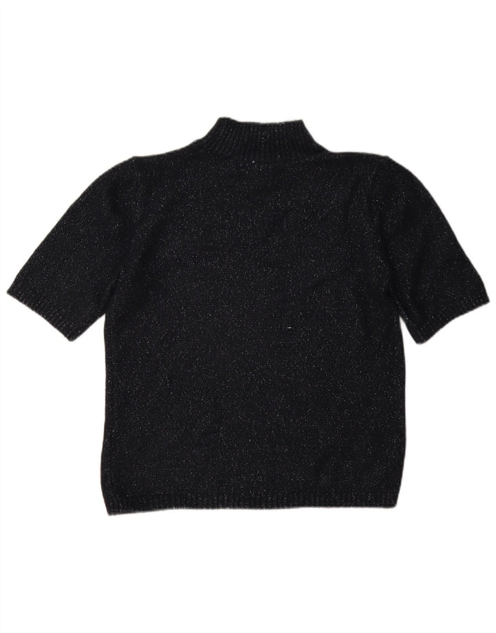 Marks & Spencer Pull col roulé pour femme UK 10 Petit Noir Moucheté