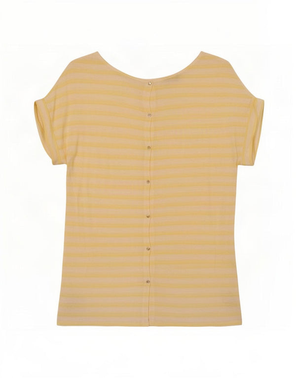 Massimo Dutti Chemisier à manches courtes pour femme UK 18 XL Rayé Jaune