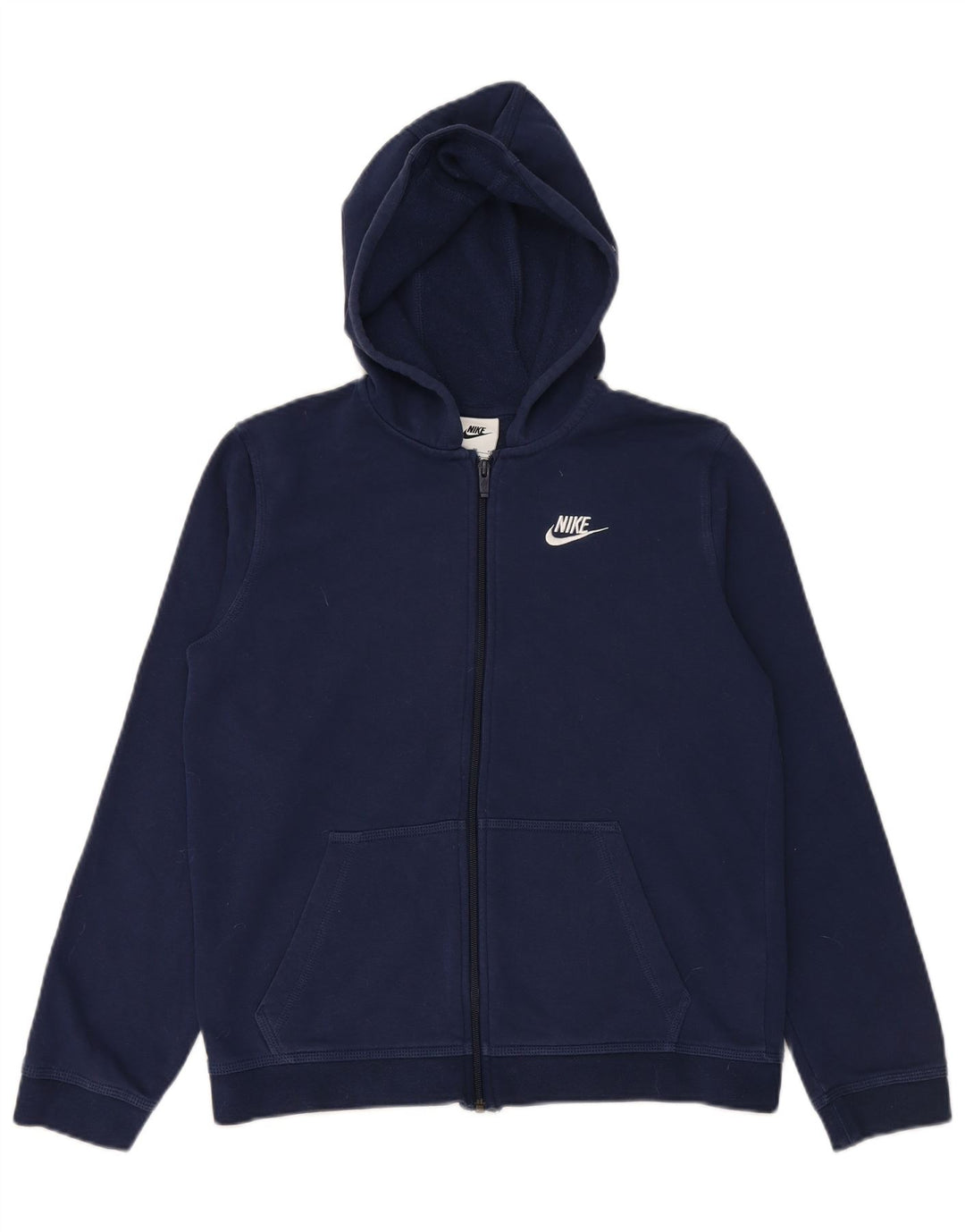 NIKE Pull à capuche zippé fille 15-16 ans XL Bleu marine Coton