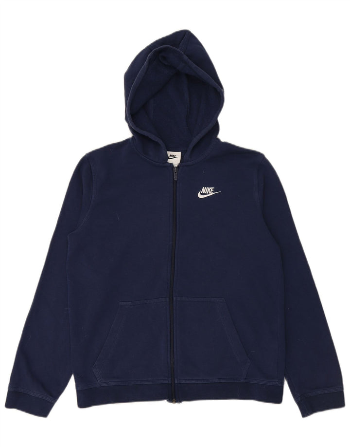NIKE Pull à capuche zippé fille 15-16 ans XL Bleu marine Coton