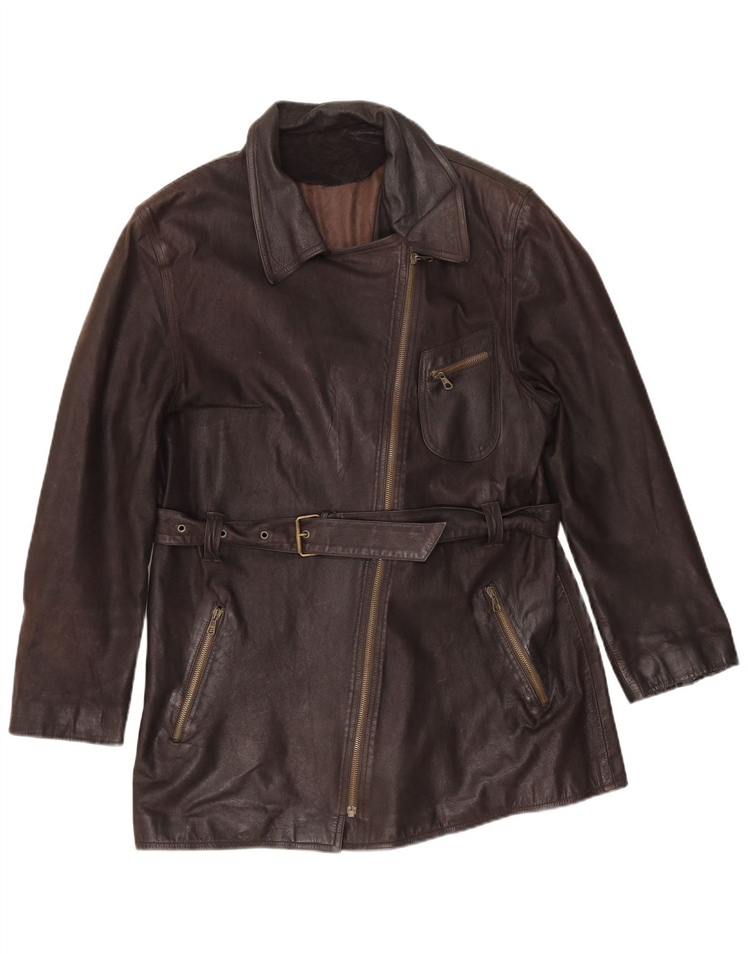 Alta Moda Firenze Veste en cuir pour femme IT 46 Grand cuir marron