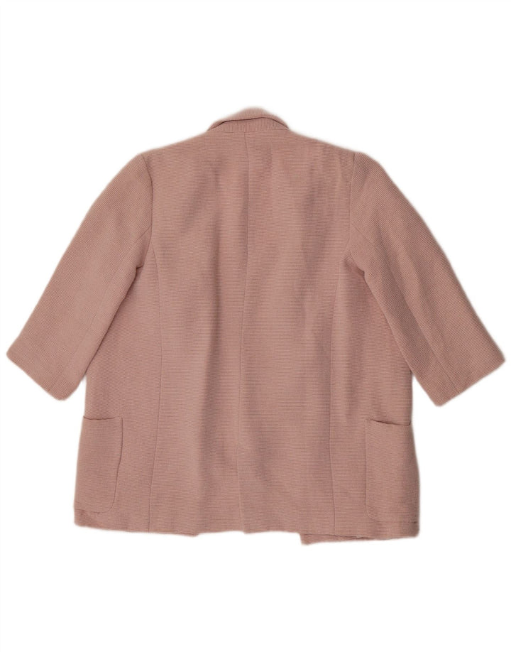 ZARA Veste blazer ouverte à manches 3/4 pour femme UK 6 XS Rose