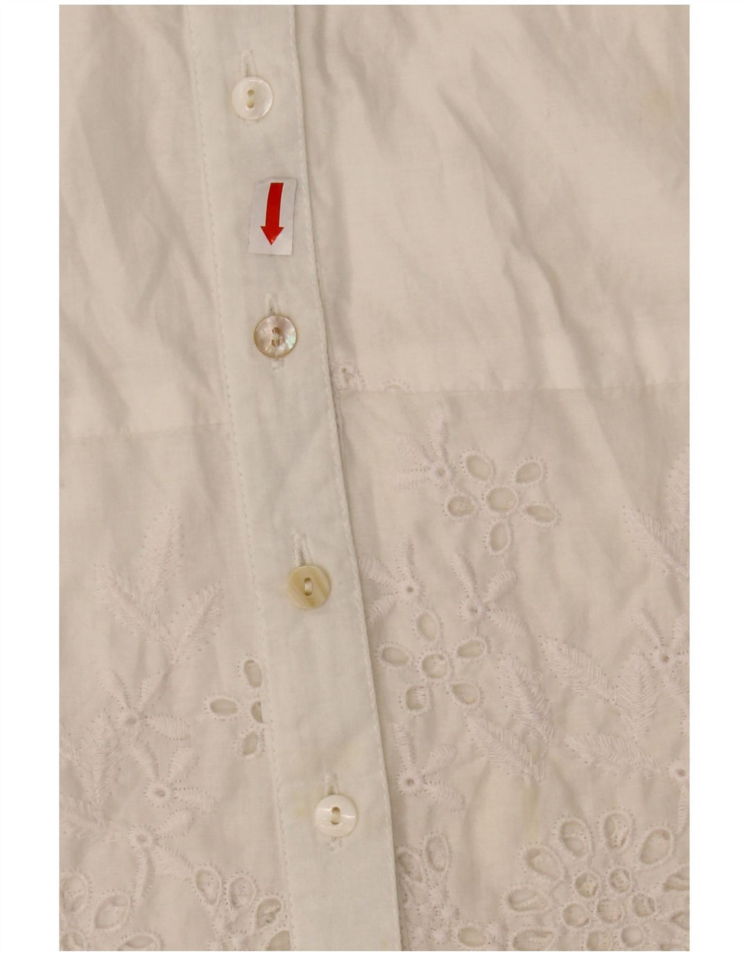 WAREHOUSE Chemisier à manches courtes pour femme UK 10 Petit Blanc Polyester