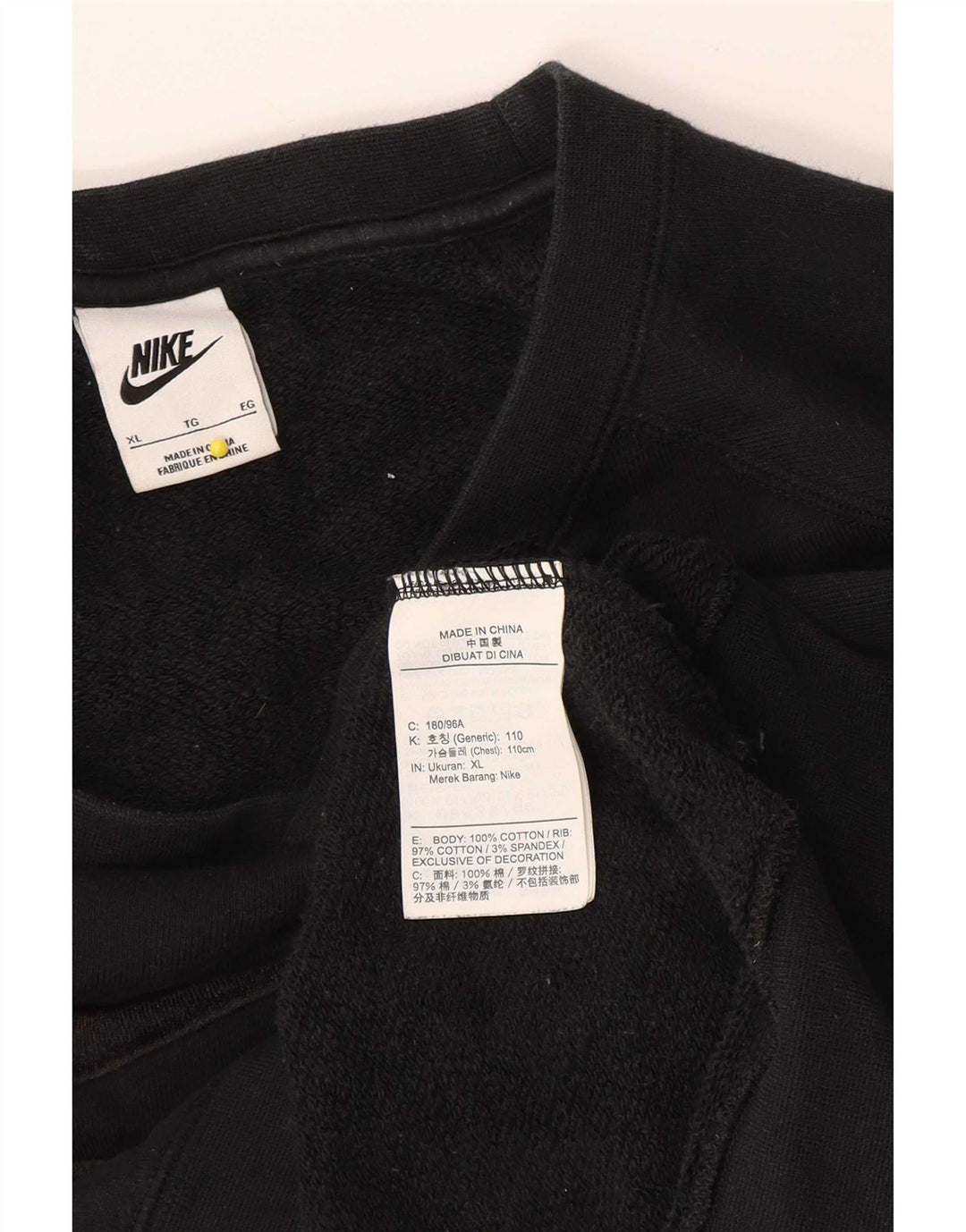 Nike Sweat-shirt graphique pour homme XL en coton noir