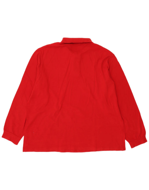 Lacoste Polo à manches longues pour homme Taille 8 3XL Coton rouge