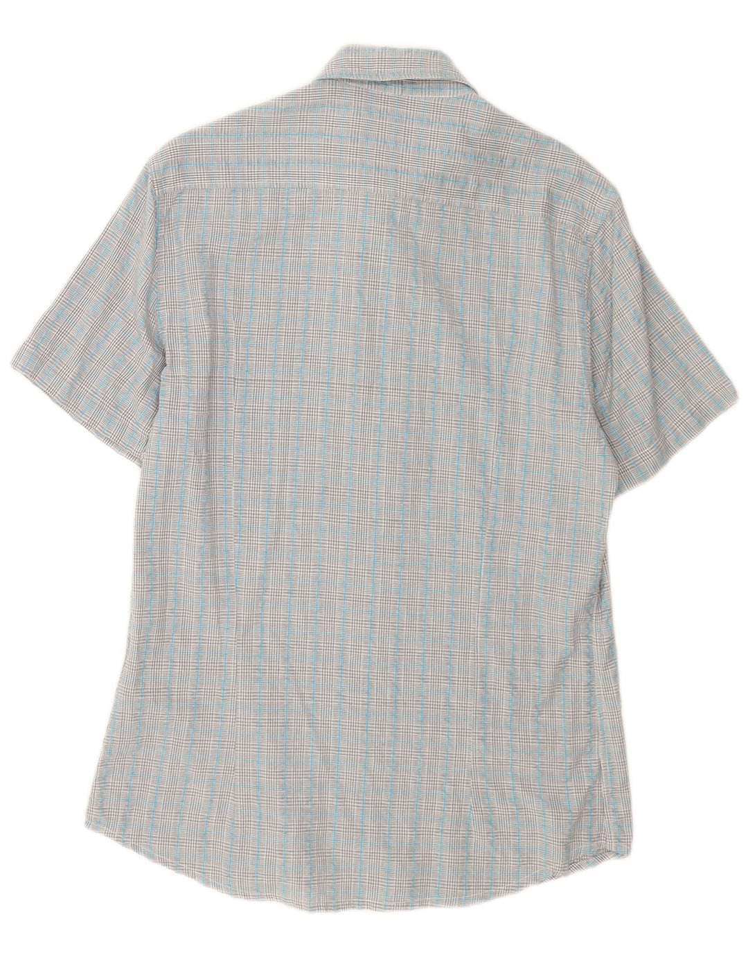 Kappa Chemise à Manches Courtes Homme Bleu Moyen Carreaux Coton