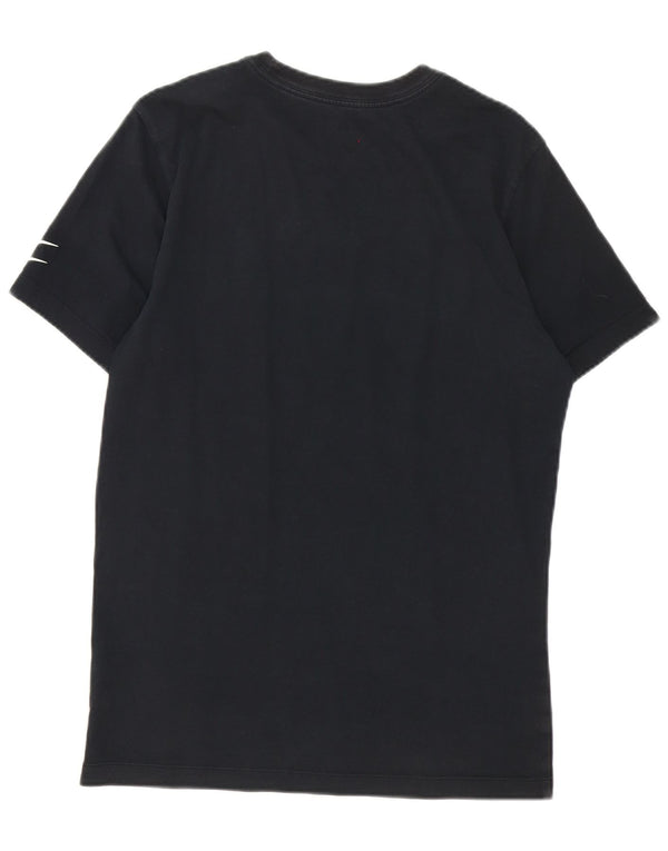 Nike Mens Swoosh Graphic T-Shirt Top Petit Noir Coton