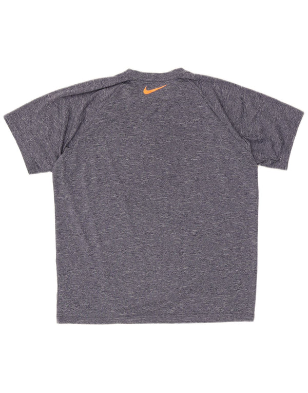 Nike Hommes Dri Fit Graphic T-Shirt Top Bleu Marine Moucheté