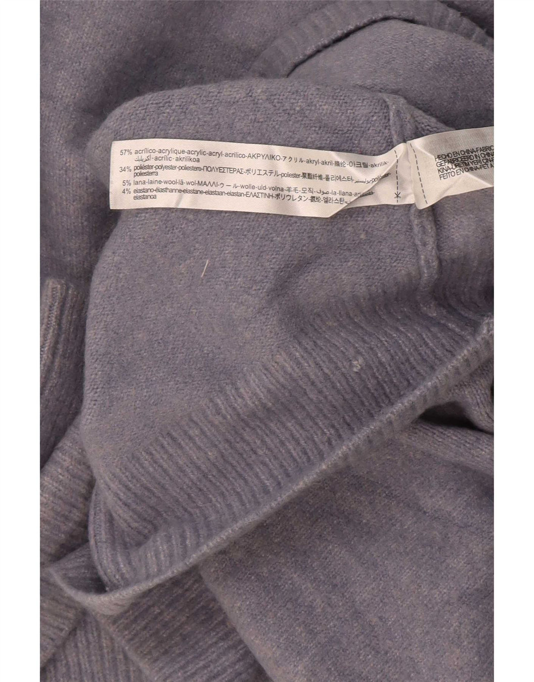 Zara Pull court surdimensionné à col roulé pour femme UK 14 Bleu moyen