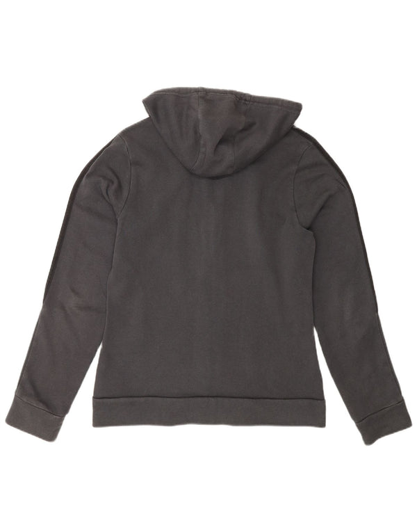 Adidas Pull à capuche zippé pour femme UK 14 Coton gris moyen