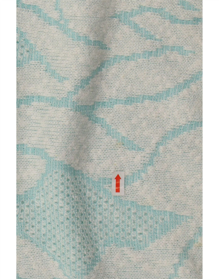 VINTAGE Pull ras du cou pour femme IT 50 XL Turquoise Colourblock