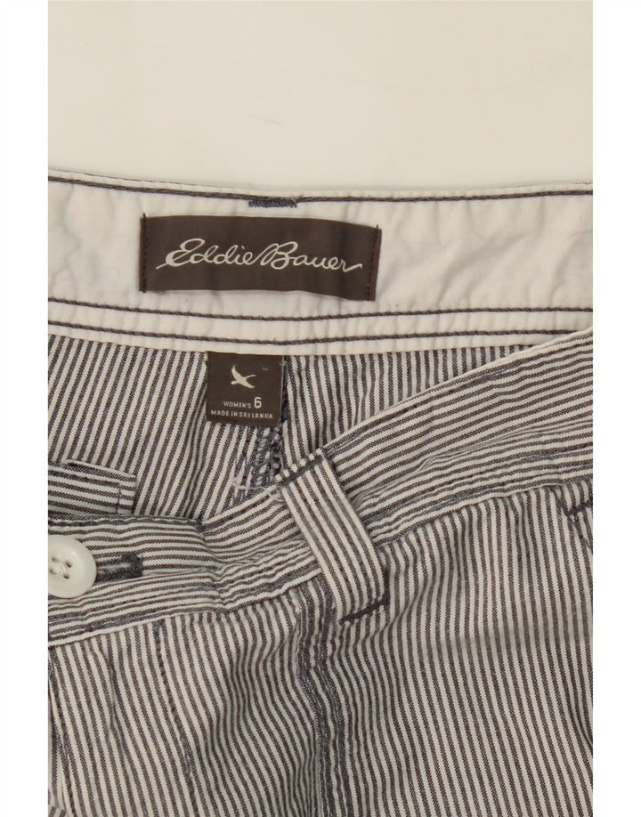 EDDIE BAUER Womens Chino Shorts US 6 Medium W32  Grey Pinstripe Cotton Vintage Eddie Bauer and Second-Hand Eddie Bauer from Messina Hembry 