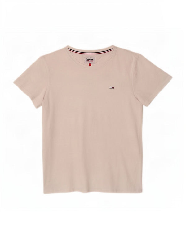 Tommy Hilfiger T-Shirt Femme Top UK 12 Coton Blanc Moyen