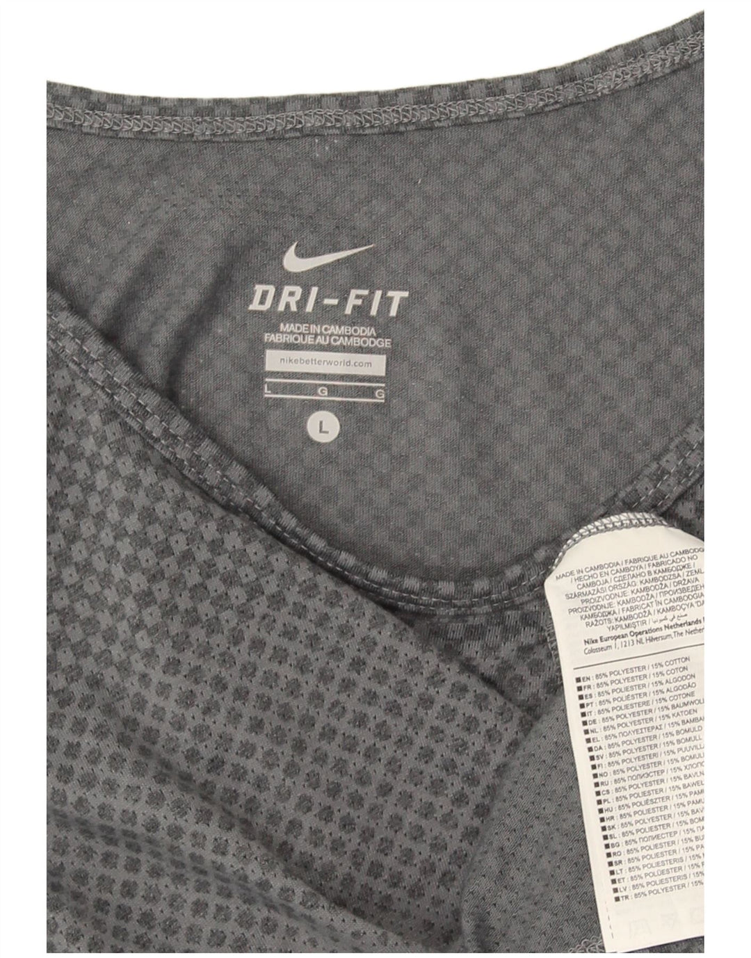Nike Hommes Dri Fit Débardeur Grand Gris Rayé Polyester