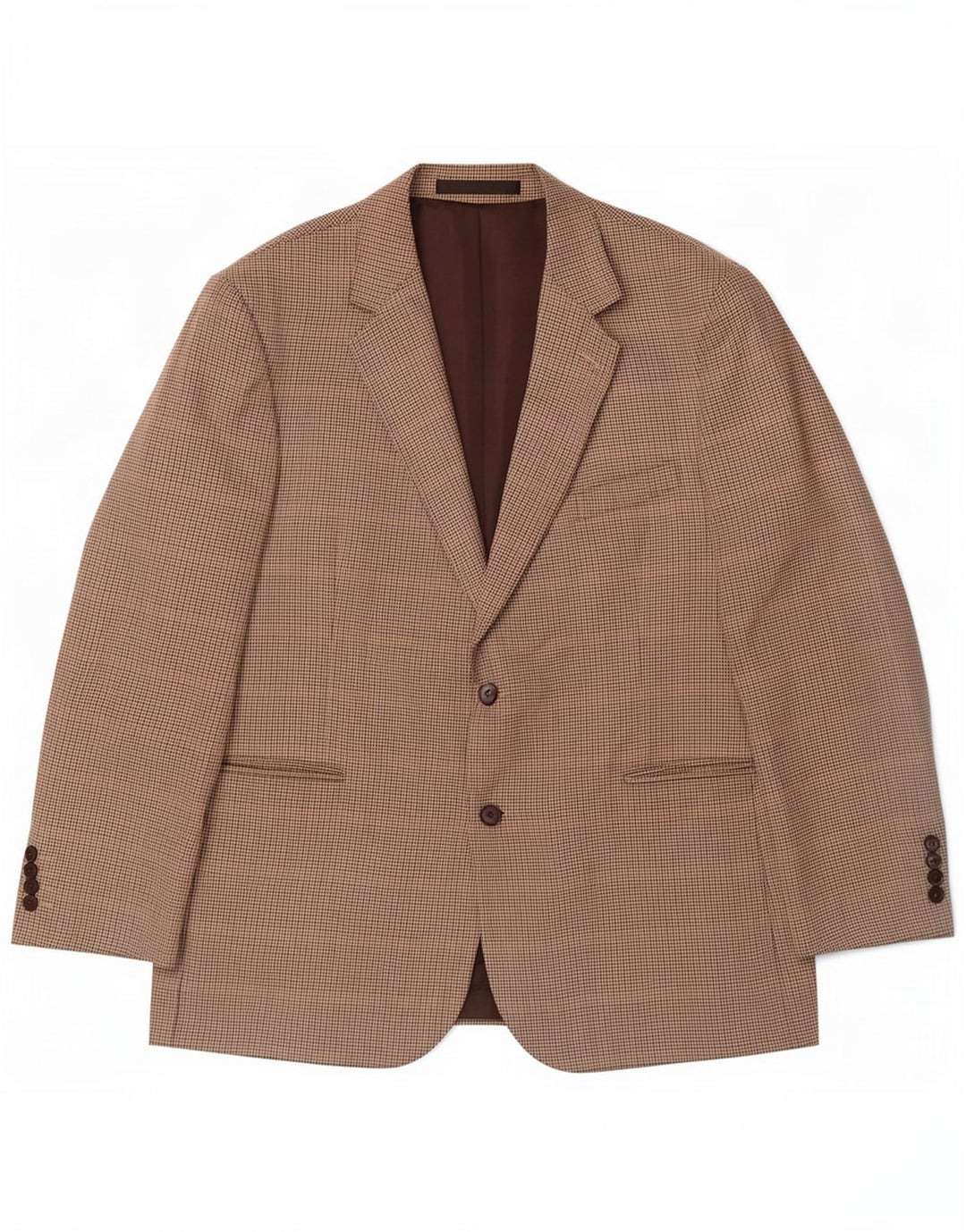 Marks & Spencer Veste blazer à 2 boutons pour homme UK 46 XL Beige pied-de-poule