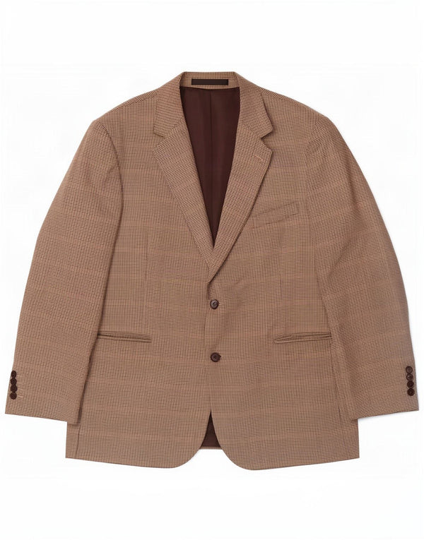 Marks & Spencer Veste blazer à 2 boutons pour homme UK 46 XL Beige pied-de-poule