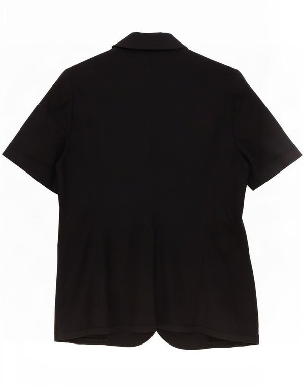 Emanuel Ungaro Veste blazer à manches courtes pour femme IT 46 Large Bleu marine