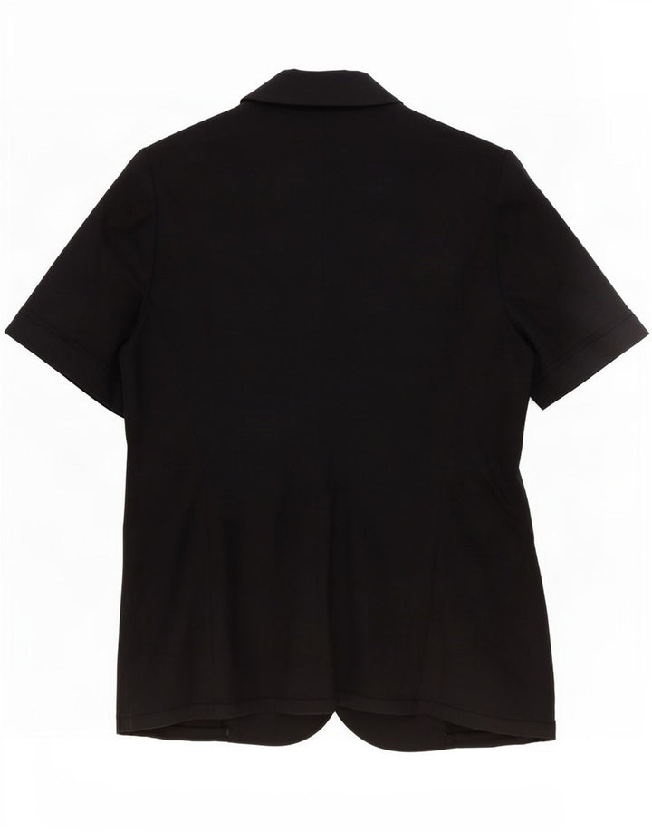 Emanuel Ungaro Veste blazer à manches courtes pour femme IT 46 Large Bleu marine