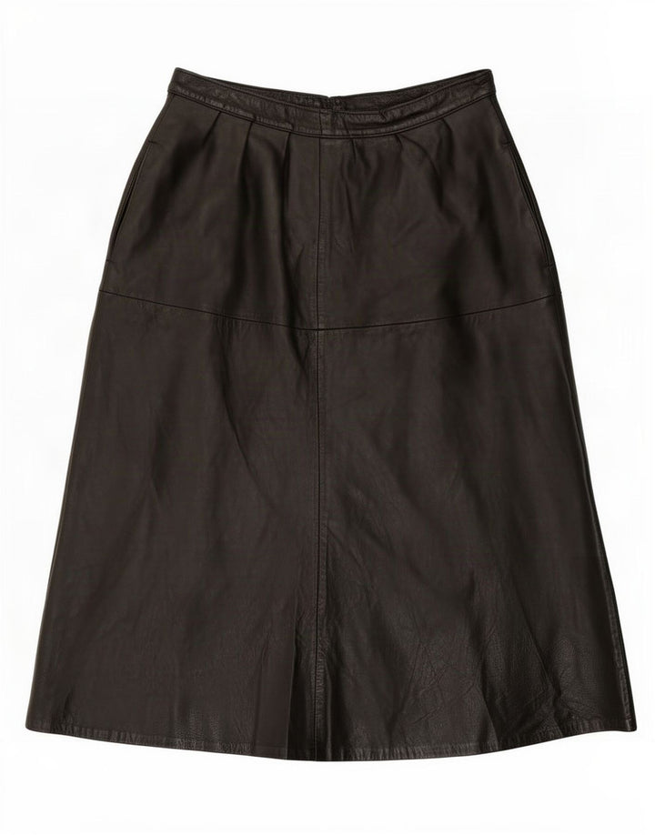 jupe en cuir femme vintage W28 Noir moyen