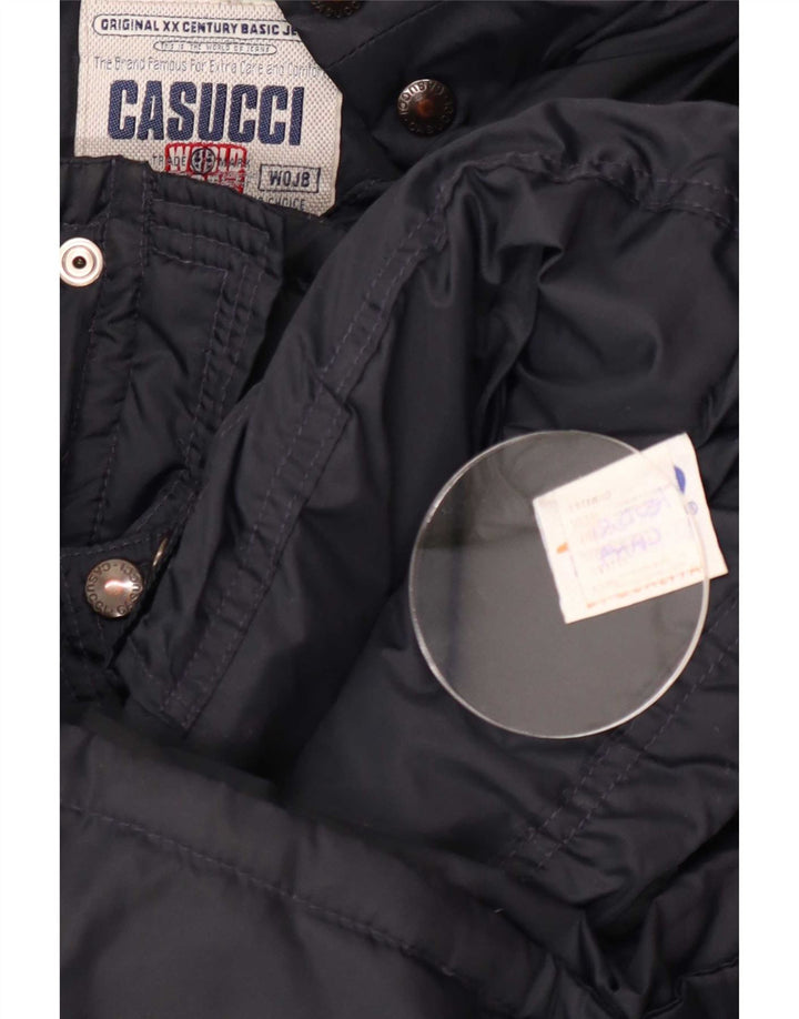Casucci Veste matelassée à capuche pour homme UK 40 Large Bleu Marine Polyamide