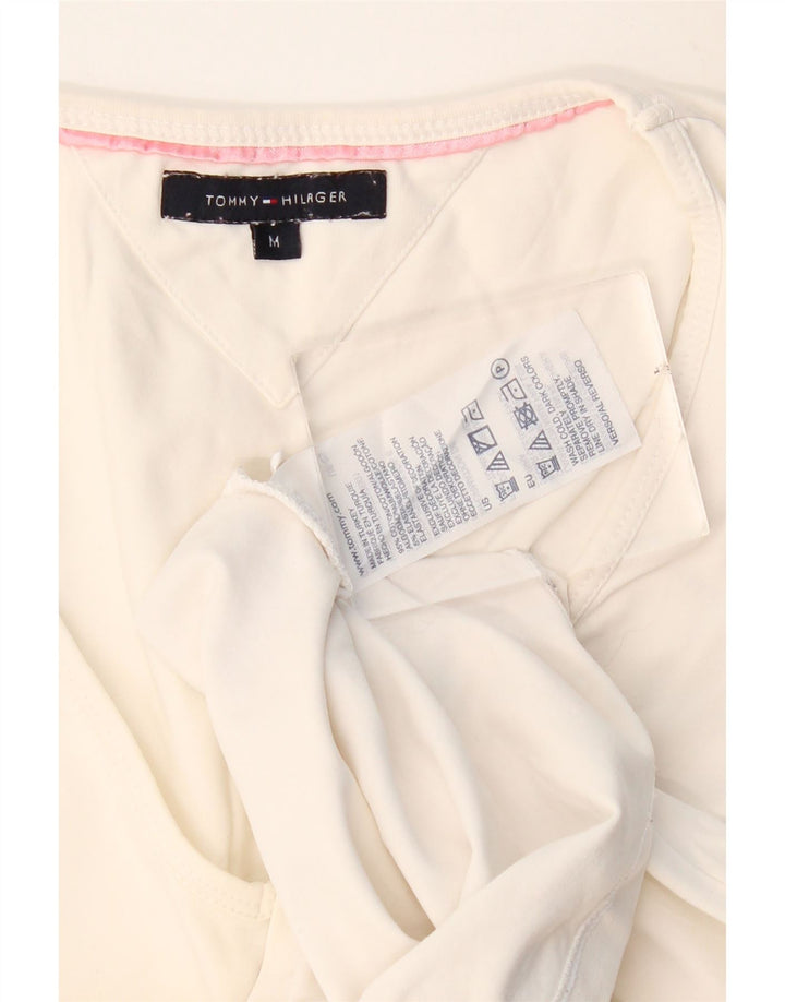 Tommy Hilfiger Haut à manches longues pour femme UK 12 Coton blanc moyen