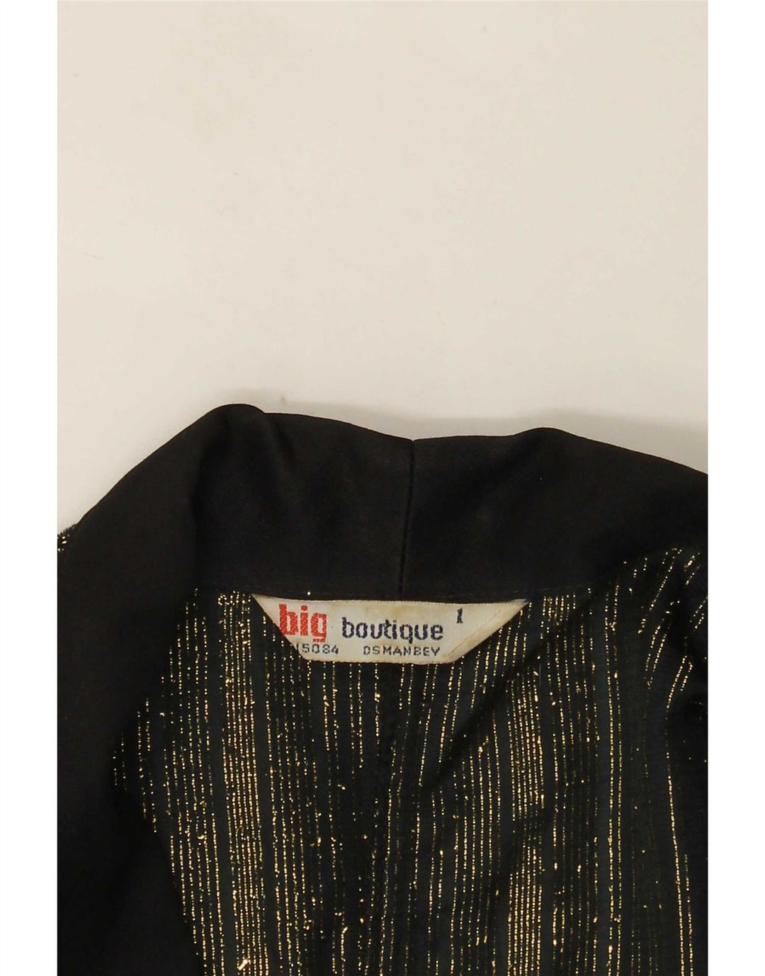 vintage Femmes 1 Bouton Blazer Veste UK 16 Grand Noir Rayé