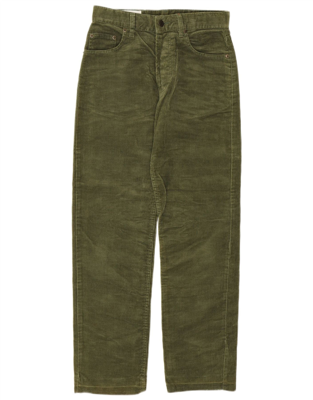 UNIFORM Pantalon Droit Femme Velours Côtelé W29 L28 Coton Kaki