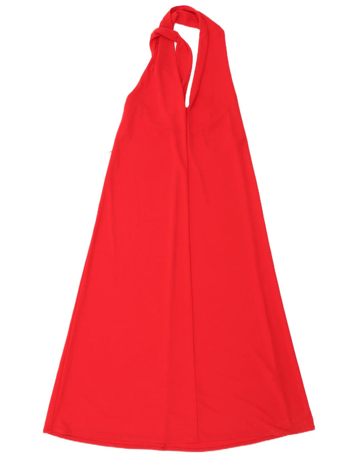 Zara Femme Robe Licou UK 10 Petit Rouge Polyester